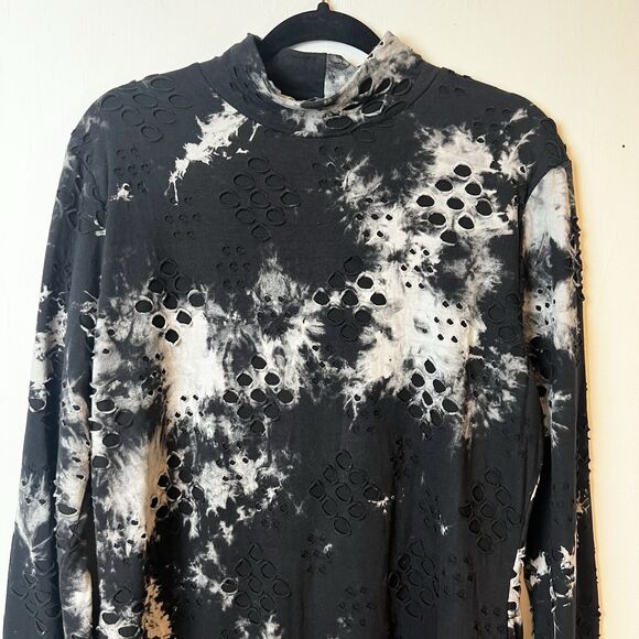 Fashion Nova Cause For Concern Tie Dye Mini Dress Black Gray Sz 2X - Picture 5 of 15